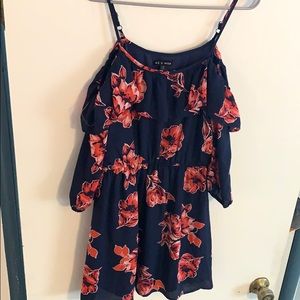 Navy and Pink Floral Dress